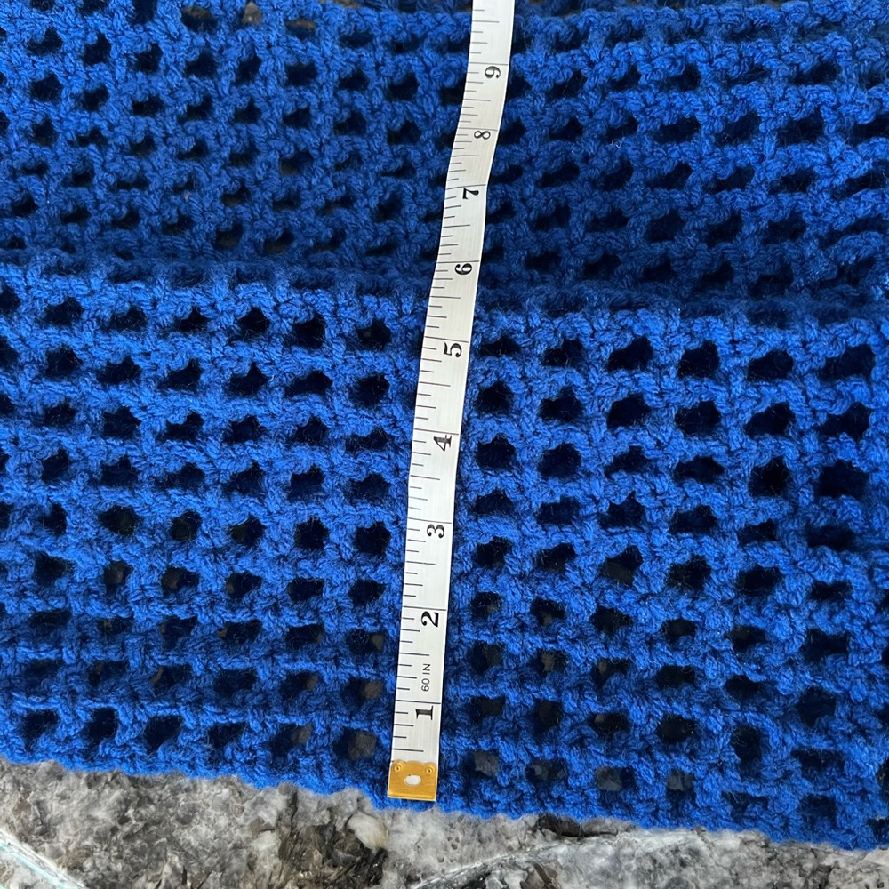 ☀️ Hand Crocheted Blue Boho Beach Tote ☀️ - Picture 11 of 12